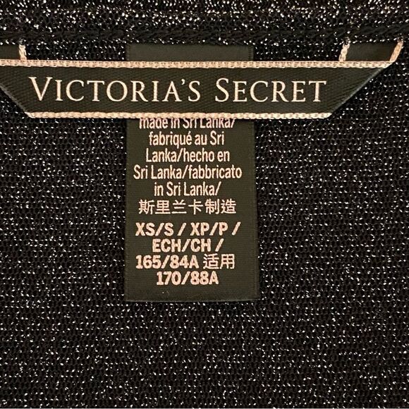 Victoria's Secret Women's Black Shimmery Top Size XS Semi Sheer Lightweight - Picture 5 of 6